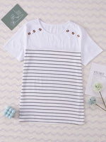 Striped Round Neck Short Sleeve Top