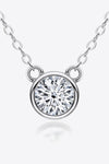 925 Sterling Silver 1 Carat Moissanite Round Pendant Necklace(ALLOW 5-15 BUSINESS DAYS FOR PROCESSING AND SHIPPING)
