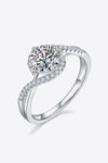 1 Carat Moissanite 925 Sterling Silver Crisscross Ring(PLEASE ALLOW 7-14 BUSINESS DAYS FOR PROCESSING AND SHIPPING)