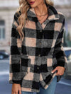 Plaid Button Up Collared Neck Jacket
