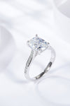 3 Carat Moissanite Platinum-Plated Side Stone Ring(PLEASE ALLOW 5-14 DAYS FOR PROCESSING AND SHIPPING)