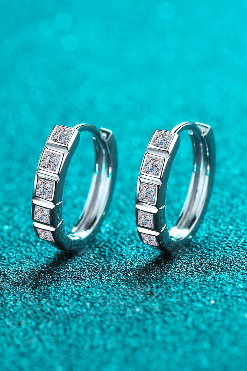 Always Chic Sterling Silver Moissanite Huggie Earrings ALLOW 5-12 BUSINESS DAYS FOR SHIPPING