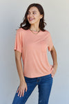 Keep It Simple Oversized Pocket Tee in Burnt Coral