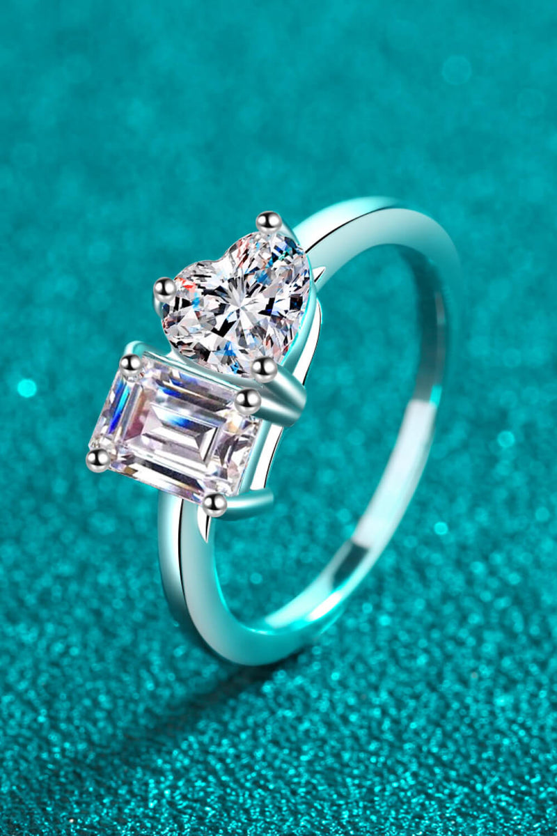 Rhodium-Plated 2 Carat Moissanite Ring(PLEASE ALLOW 5-14 DAYS FOR PROCESSING AND SHIPPING)