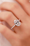 Platinum-Plated Side Stone Ring 2 Carat Moissanite Ring ALLOW 5-12 BUSINESS DAYS FOR SHIPPING