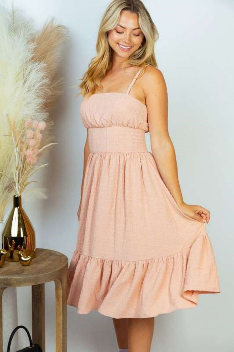 Spaghetti Strap Ruffle Hem Dress