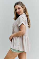 Find Yourself Full Size Soft Tencel Babydoll Blouse
