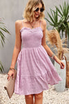 Spaghetti Strap Ruched Ruffle Hem Dress(PLEASE ALLOW 7-14 BUSINESS DAYS FOR PROCESSING AND SHIPPING)