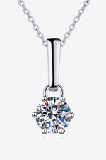 1 Carat Moissanite 925 Sterling Silver Chain-Link Necklace(ALLOW 5-12 BUSINESS DAYS TO PROCESS AND SHIP)