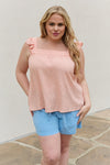 Full Size  Woven Top in Peach