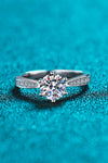 925 Sterling Silver Moissanite Adjustable Ring ALLOW 5-12 BUSINESS DAYS FOR SHIPPING