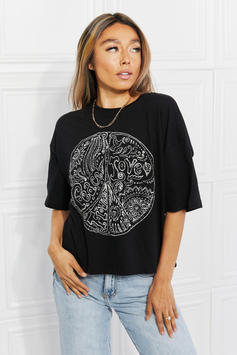 Peace Crop Graphic Tee