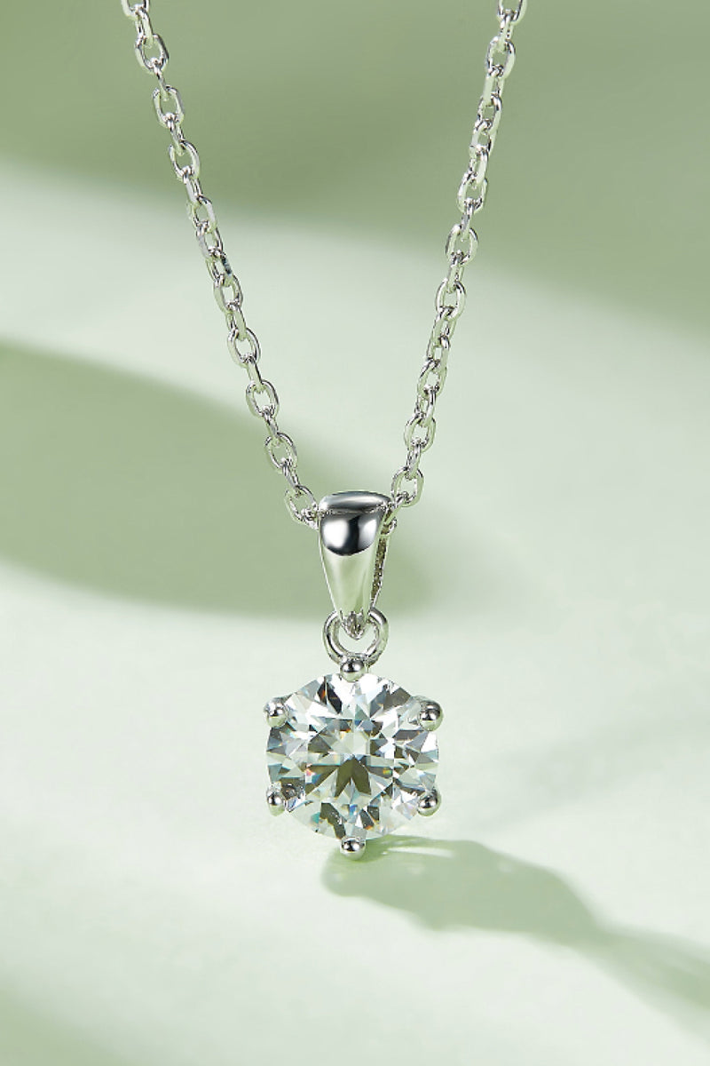1 Carat Moissanite 925 Sterling Silver Necklace(PLEASE ALLOW 7-14 BUSINESS DAYS FOR PROCESSING AND SHIPPING)