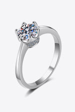 1 Carat Moissanite Rhodium-Plated Solitaire Ring(PLEASE ALLOW 5-14 DAYS FOR PROCESSING AND SHIPPING)