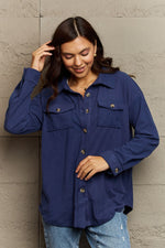 Collared Neck Buttoned Front Pocket Jacket