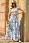 Printed Tie Back Cropped Top and Maxi Skirt Set (PLEASE ALLOW 7-15 DAYS FOR SHIPPING AND PROCESSING)