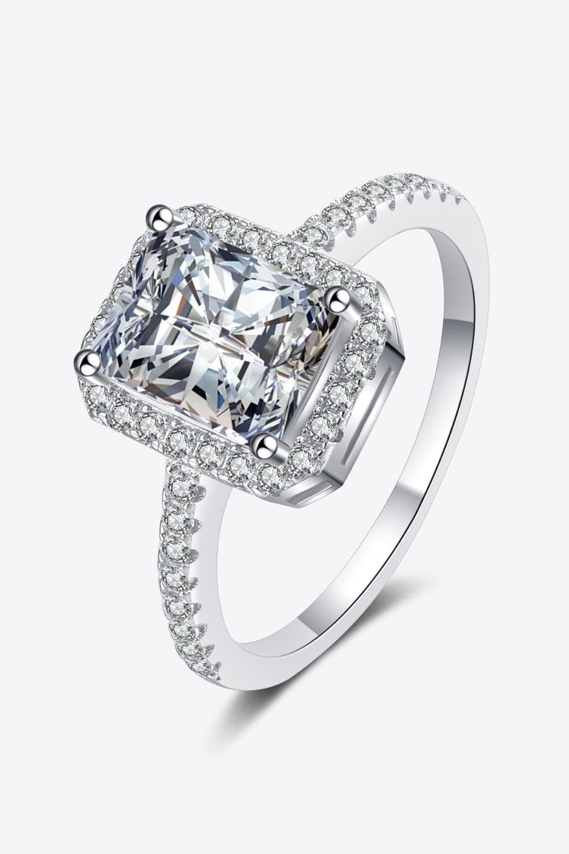 2 Carat Moissanite 925 Sterling Silver Halo Ring(PLEASE ALLOW 7-15 DAYS FOR ORDERING AND PROCESSING)
