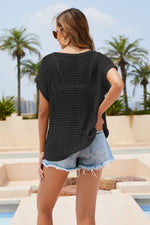 Round Neck Openwork Cover Up(PLEASE ALLOW 5-14 DAYS FOR PROCESSING AND SHIPPING)