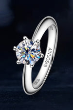 Wonderful Life 1 Carat Moissanite Platinum-Plated Ring(ALLOW 5-15 BUSINESS DAYS FOR PROCESSING AND SHIPPING)