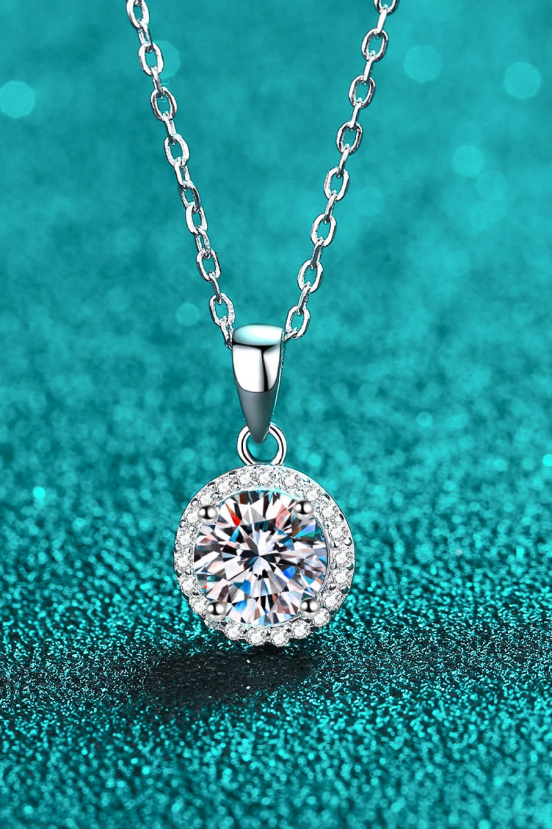 Chance to Charm 1 Carat Moissanite Round Pendant Chain Necklace ALLOW 5-12 BUSINESS DAYS FOR SHIPPING