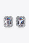 1 Carat Moissanite Rhodium-Plated Square Stud Earrings(ALLOW 5-12 BUSINESS DAYS TO PROCESS AND SHIP)