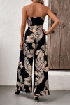 Printed Strapless Wide Leg Jumpsuit with Pockets (PLEASE ALLOW 7-15 DAYS FOR SHIPPING AND PROCESSING)