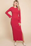 Full Size Round Neck Bodycon Bell Maxi Dress