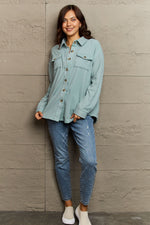 Collared Neck Buttoned Front Pocket Jacket