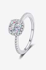 1 Carat Moissanite 925 Sterling Silver Halo Ring(PLEASE ALLOW 7-15 DAYS FOR ORDERING AND PROCESSING)