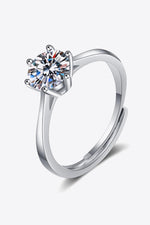 Moissanite 6-Prong Adjustable Ring(ALLOW 5-12 BUSINESS DAYS TO PROCESS AND SHIP)
