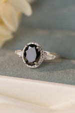 Agate 925 Sterling Silver Halo Ring(PLEASE ALLOW 5-14 DAYS FOR PROCESSING AND SHIPPING)