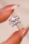 Platinum-Plated Side Stone Ring 2 Carat Moissanite Ring ALLOW 5-12 BUSINESS DAYS FOR SHIPPING