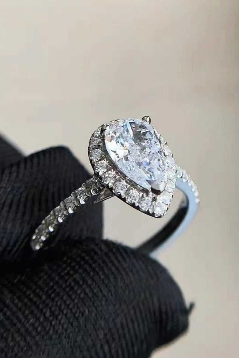 2 Carat Moissanite Teardrop Cluster Ring ALLOW 5-12 BUSINESS DAYS FOR SHIPPING