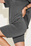 Full Size V-Neck Drop Shoulder Short Sleeve T-Shirt and Shorts Set