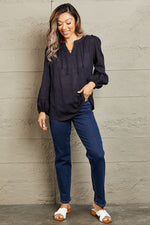 More For You Long Sleeve Stitch Blouse
