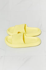 Arms Around Me Open Toe Slide in Yellow