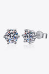 925 Sterling Silver 6-Prong 2 Carat Moissanite Stud Earrings ALLOW 5-12 BUSINESS DAYS FOR SHIPPING