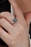 Agate 925 Sterling Silver Halo Ring(PLEASE ALLOW 5-14 DAYS FOR PROCESSING AND SHIPPING)