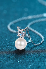 925 Sterling Silver Freshwater Pearl Moissanite Necklace ALLOW 5-12 BUSINESS DAYS FOR SHIPPING