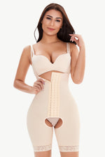 Full Size Hook-and-Eye Lace Trim Shaping Bodysuit