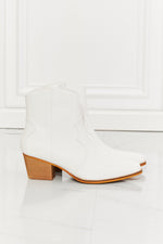 Watertower Town Faux Leather Western Ankle Boots in White