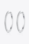 Rhodium-Plated Moissanite Hoop Earrings ALLOW 5-12 BUSINESS DAYS FOR SHIPPING