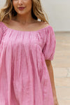 Full Size Half Sleeve Solid Woven Mini Dress