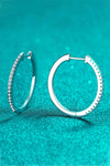 Rhodium-Plated Moissanite Hoop Earrings ALLOW 5-12 BUSINESS DAYS FOR SHIPPING