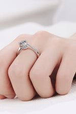 1 Carat Moissanite Rhodium-Plated Solitaire Ring(PLEASE ALLOW 5-14 DAYS FOR PROCESSING AND SHIPPING)