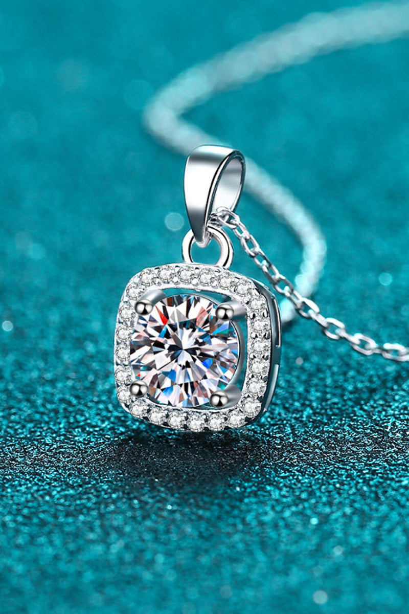 Moissanite Square Pendant Chain Necklace ALLOW 5-12 BUSINESS DAYS FOR SHIPPING