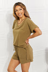 Morning Coffee V-Neck Top & Shorts Lounge Set