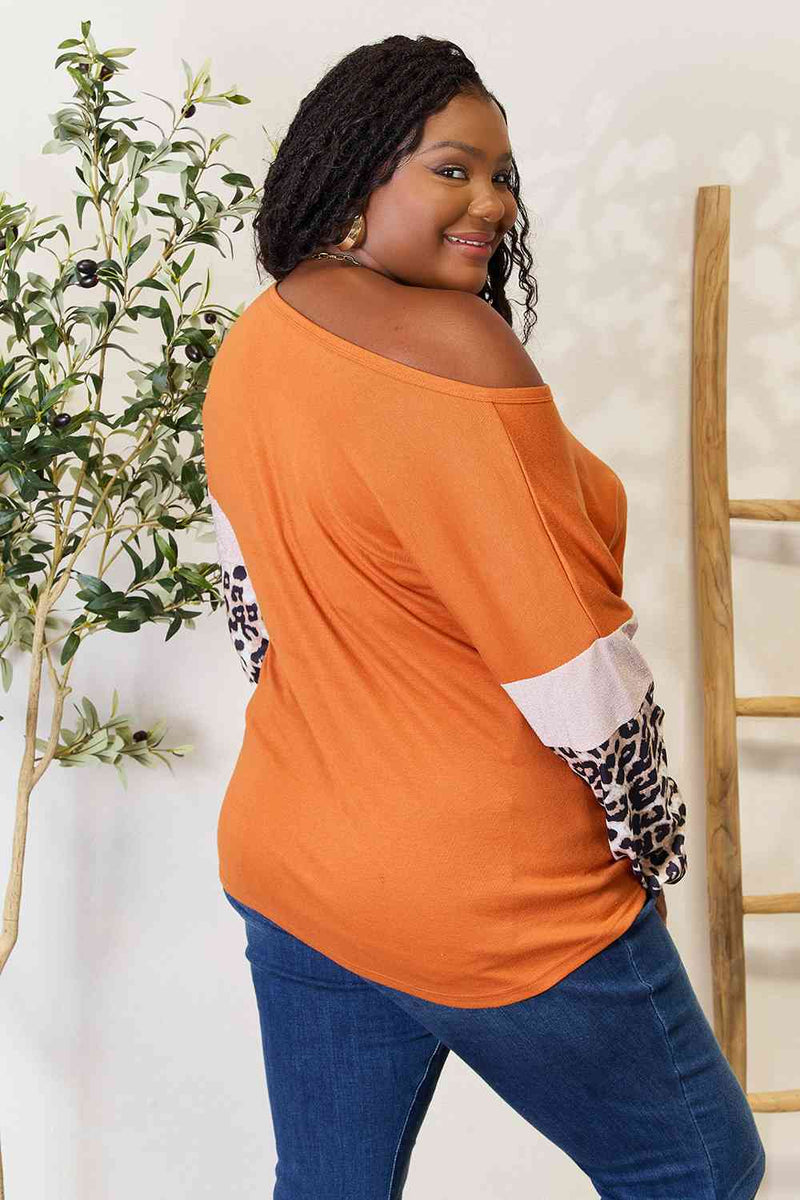 Leopard Long Sleeve Round Neck Sweater