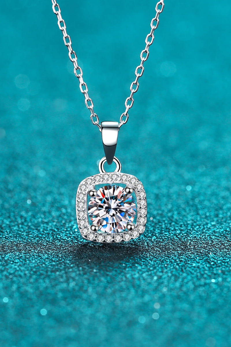 Moissanite Square Pendant Chain Necklace ALLOW 5-12 BUSINESS DAYS FOR SHIPPING