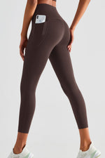 Wide Waistband Sports Leggings with Pockets